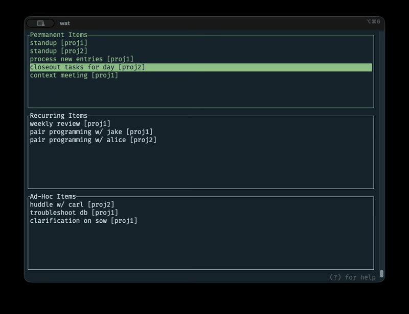 time-tracking Toggling a task in the wat interface